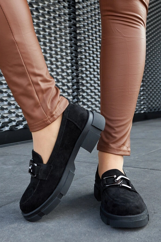 Czarne masywne mokasyny z klamerką... Czarne masywne mokasyny z klamerką...