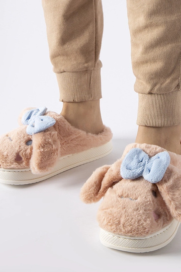 Black slippers with fur...