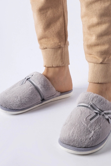 Black slippers with fur...