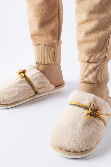 Black slippers with fur...