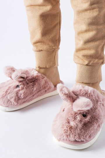 Black slippers with fur...