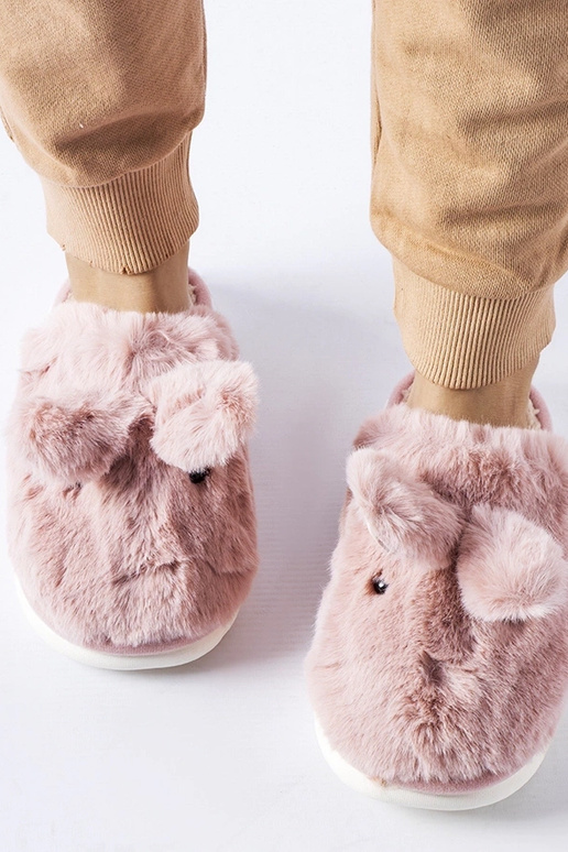 Black slippers with fur insulated Valle