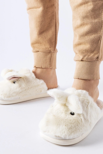 Black slippers with fur...