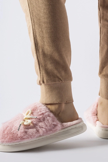 Black slippers with fur...