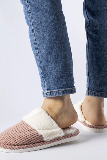 Black slippers with fur...