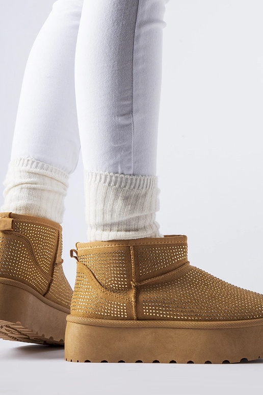 Brązowe śniegowce z cyrkoniami Sonora