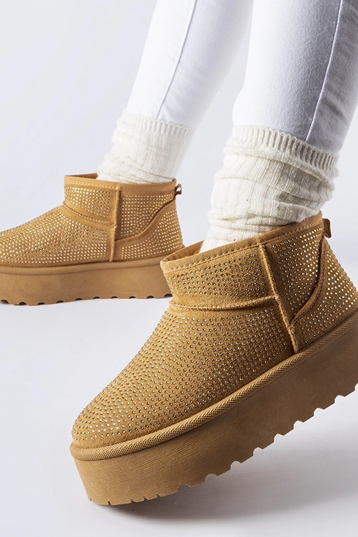 Brązowe śniegowce z cyrkoniami Sonora