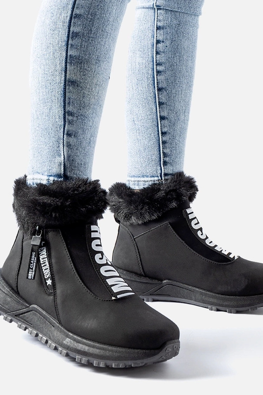 Czarne ocieplane wysokie sneakersy... Czarne ocieplane wysokie sneakersy...