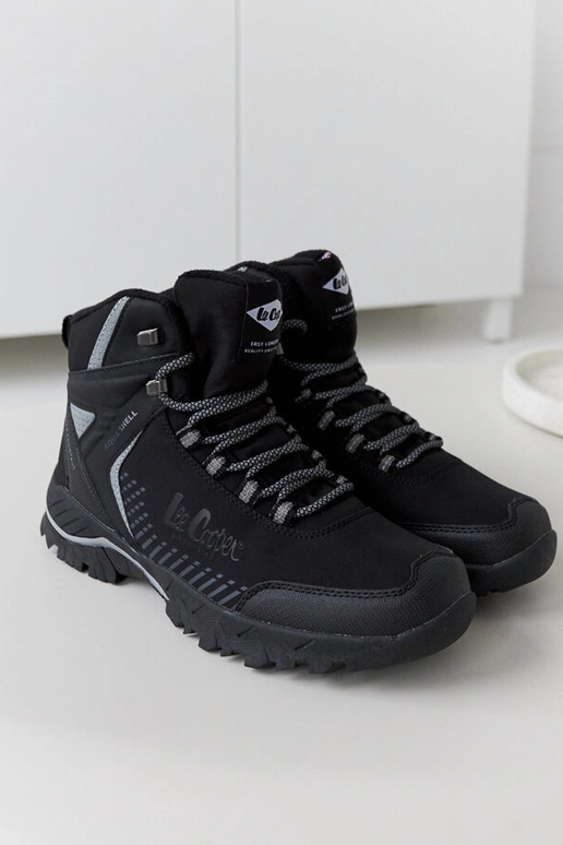 Czarne ocieplane męski trapery...