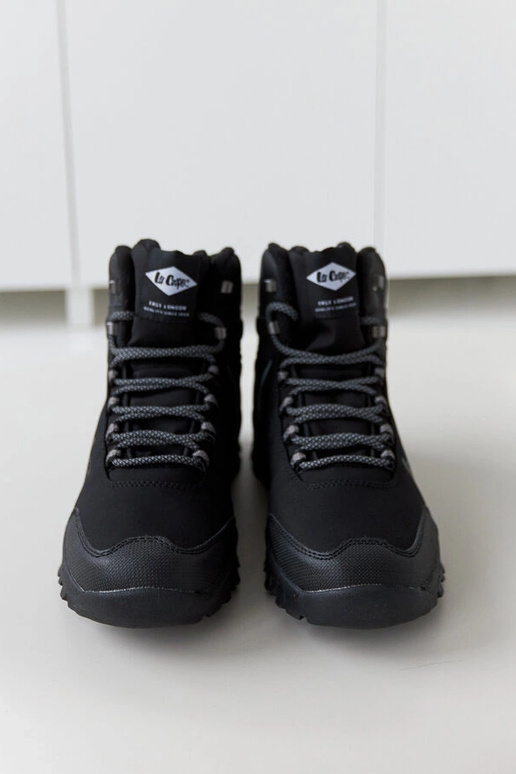 Czarne ocieplane męski trapery...