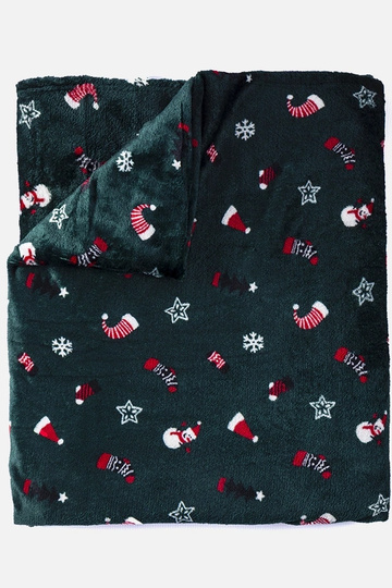 Zielony koc w świąteczne...