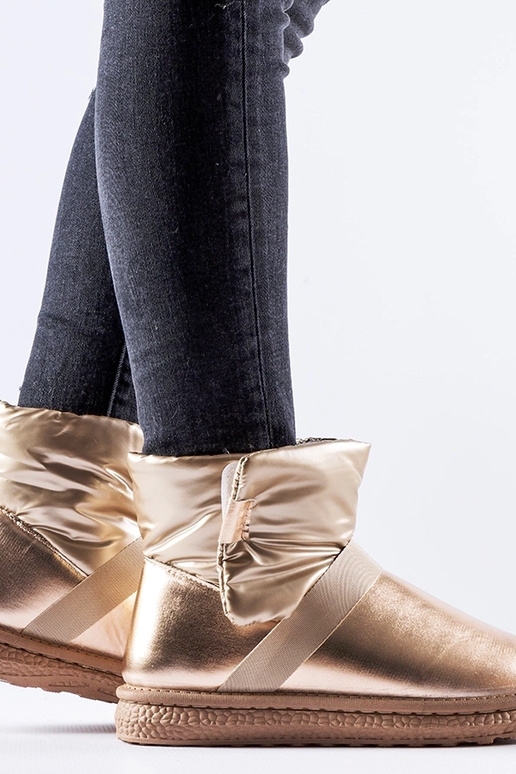 Brązowe połyskujące krótkie śniegowce...