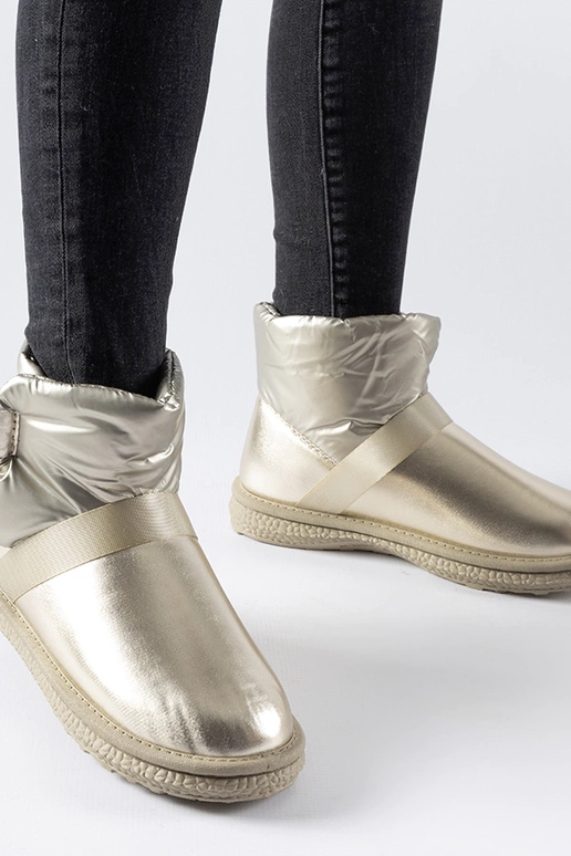 Złote połyskujące krótkie śniegowce...