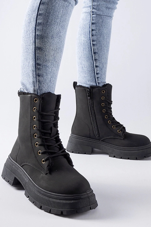 Czarne ocieplane traperki Tadasuni Czarne ocieplane traperki Tadasuni