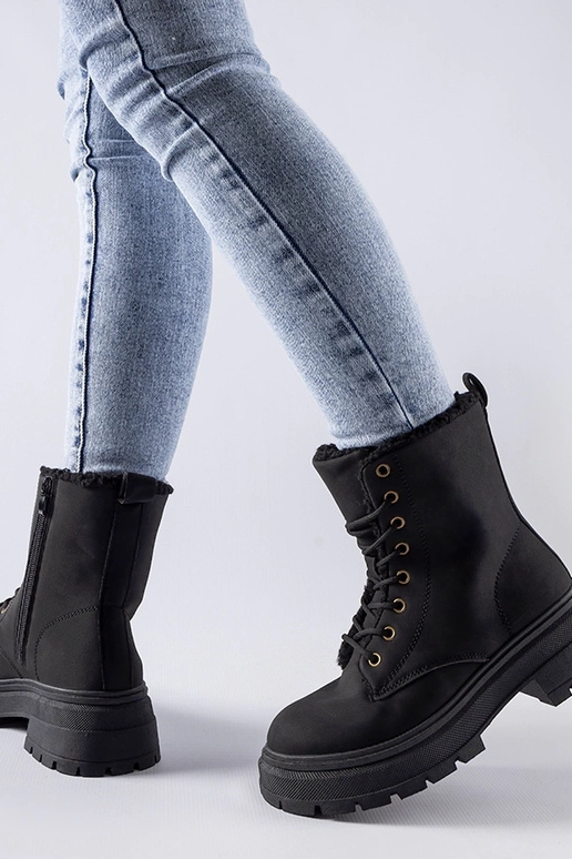 Czarne ocieplane traperki Tadasuni Czarne ocieplane traperki Tadasuni