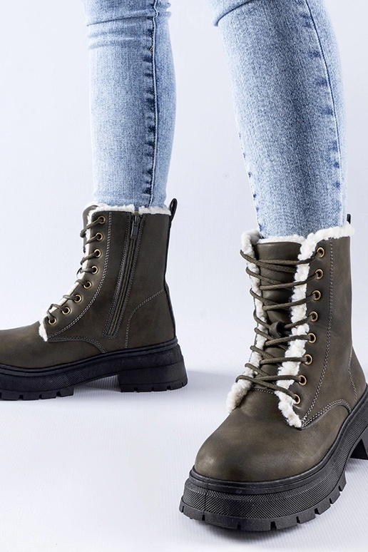 Zielone ocieplane traperki Tadasuni Zielone ocieplane traperki Tadasuni