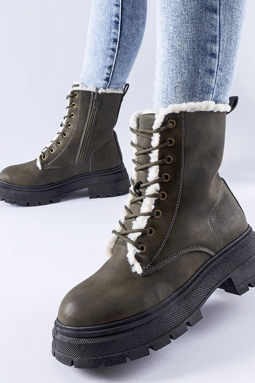 Zielone ocieplane traperki Tadasuni Zielone ocieplane traperki Tadasuni