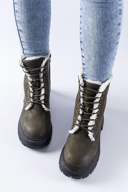 Zielone ocieplane traperki Tadasuni Zielone ocieplane traperki Tadasuni