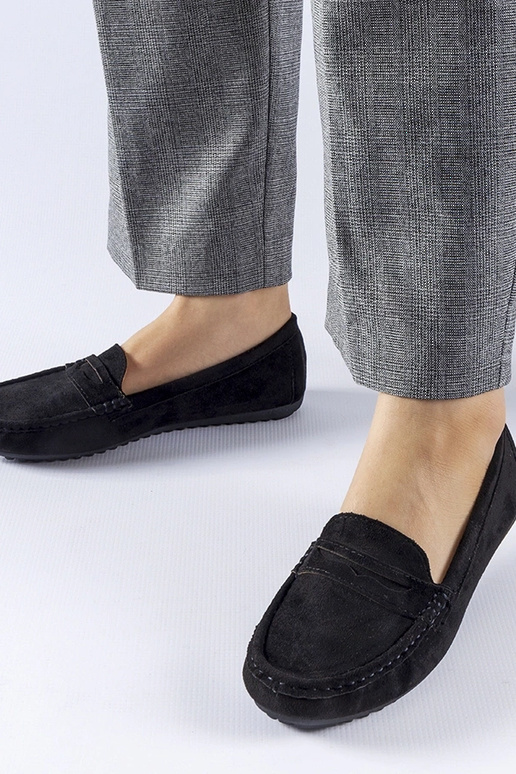 Czarne mokasyny z eko-zamszu Cellarengo