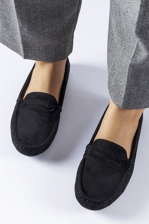 Czarne mokasyny z eko-zamszu Cellarengo