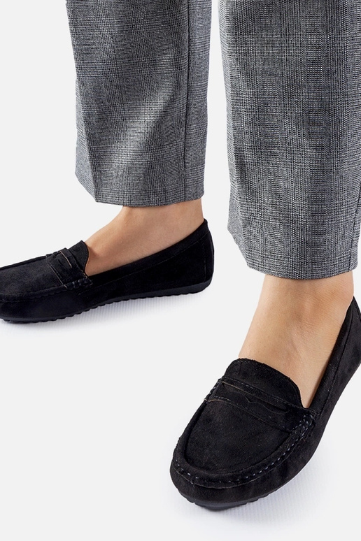 Czarne mokasyny z eko-zamszu Cellarengo