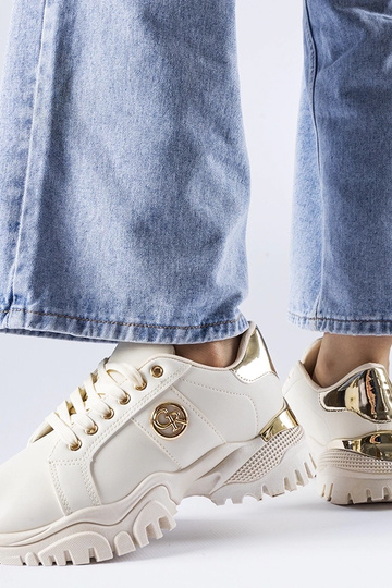 Beżowe sneakersy na masywnej podeszwie Arpaia