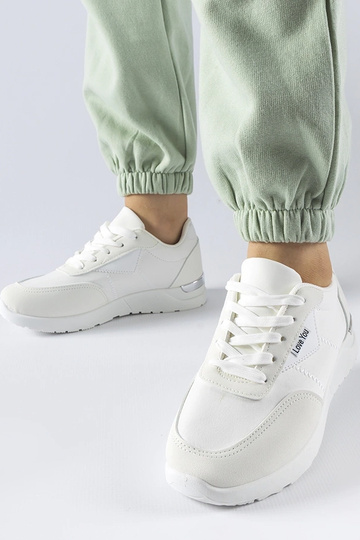 Białe materiałowe sneakersy... 2