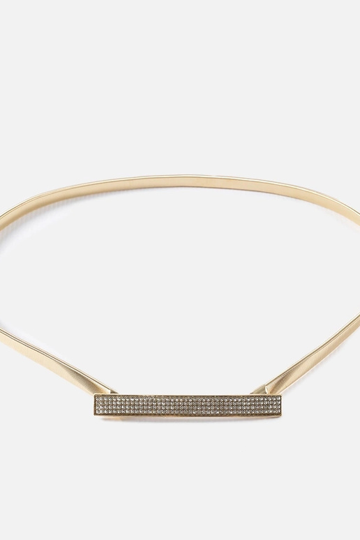 Złoty elastyczny pasek z cyrkoniami...