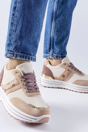 Różowo-beżowe buty na... 2