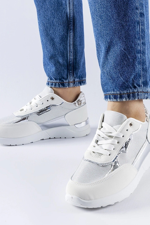 Białe brokatowe sneakersy Roganzuolo Białe brokatowe sneakersy Roganzuolo