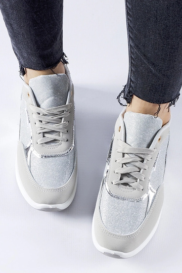 Szare brokatowe sneakersy... 2