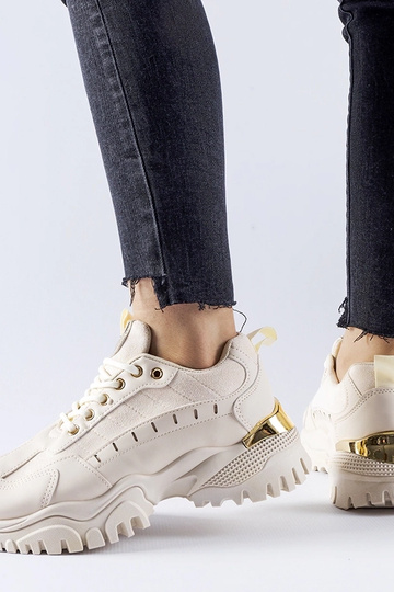 Beżowe sportowe sneakersy... 2