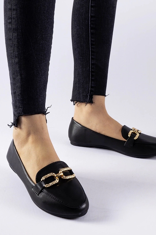 Czarne mokasyny z klamerką Sovera Czarne mokasyny z klamerką Sovera