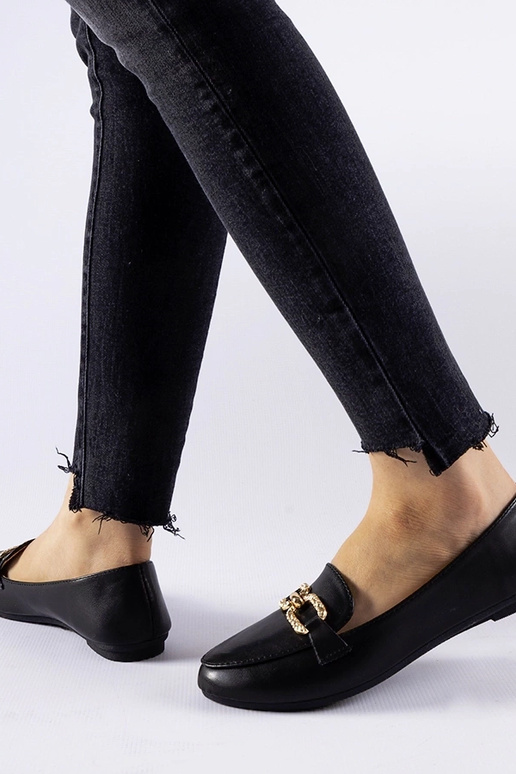 Czarne mokasyny z klamerką Sovera Czarne mokasyny z klamerką Sovera