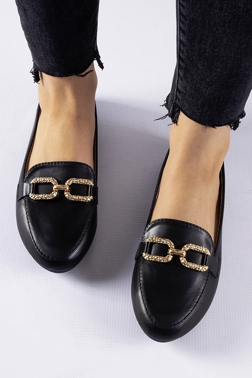 Czarne mokasyny z klamerką Sovera Czarne mokasyny z klamerką Sovera