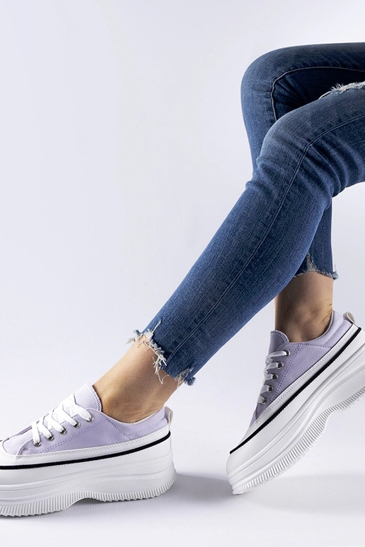 Fioletowe trampki na platformie Plesio