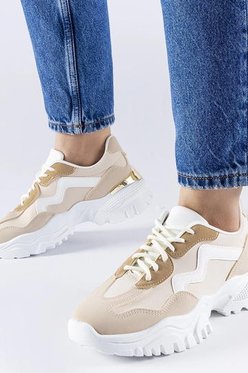 Beżowe sneakersy na...