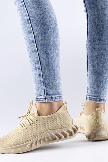 Beżowe materiałowe sneakersy Derek 2