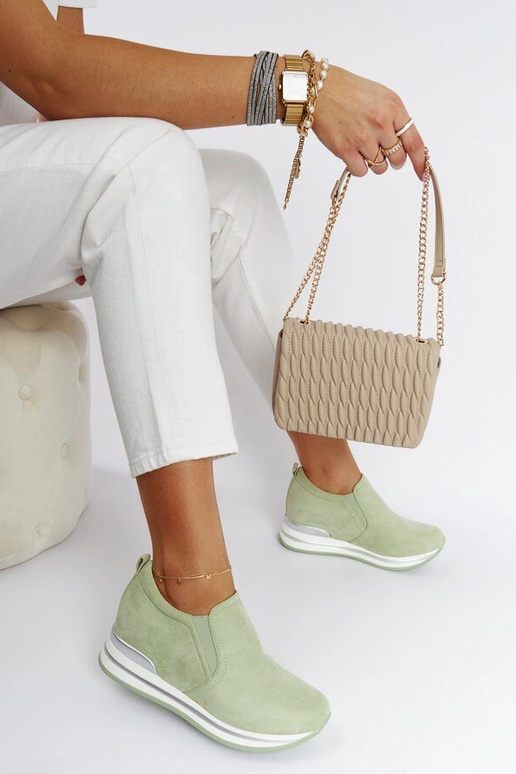 Zielone sneakersy na koturnie Alquippa Zielone sneakersy na koturnie Alquippa