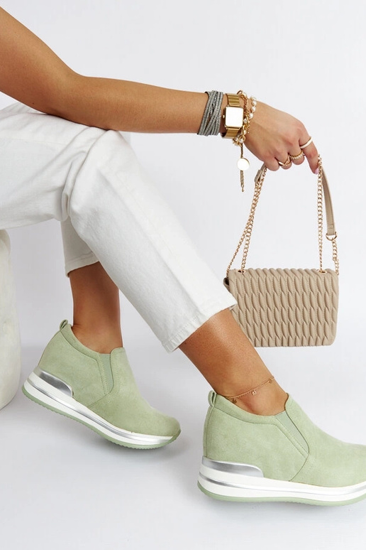 Zielone sneakersy na koturnie Alquippa Zielone sneakersy na koturnie Alquippa