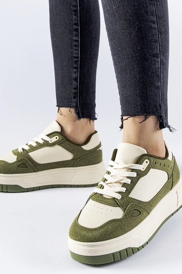 Zielono-białe sneakersy na...