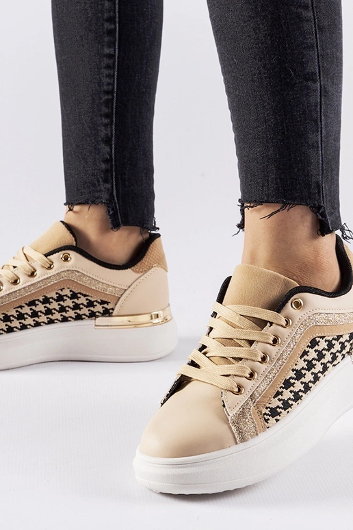 Beżowe sneakersy z brokatem Briercliff Beżowe sneakersy z brokatem Briercliff