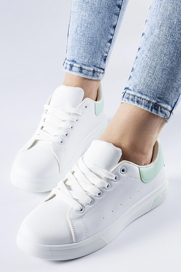 Biało-miętowe sneakersy Leland