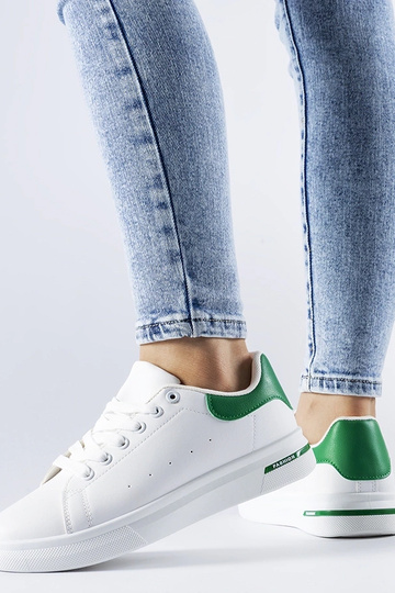 Biało-zielone sneakersy Leland