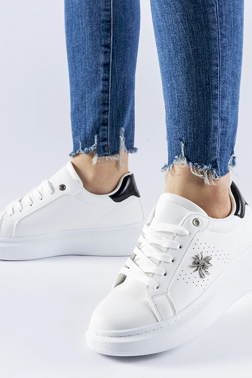 Białe sneakersy z cyrkoniową...