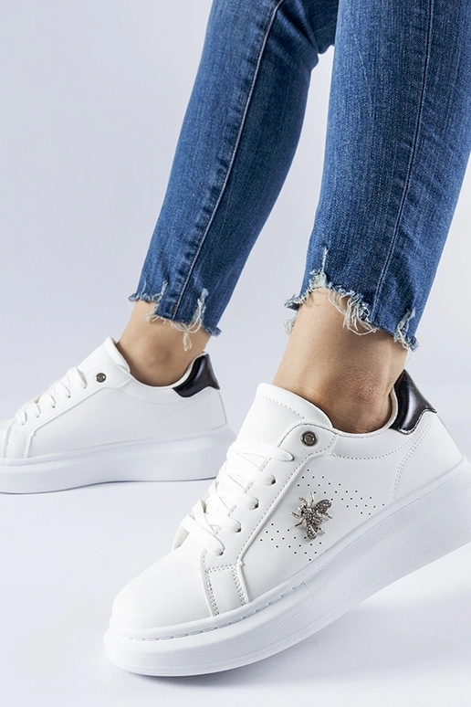 Białe sneakersy z cyrkoniową...