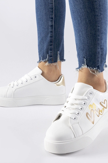 Biało-złote sneakersy na platformie Montclair 2
