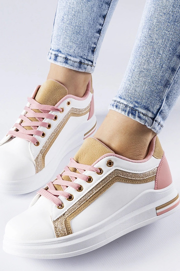 Biało-różowe sneakersy na...