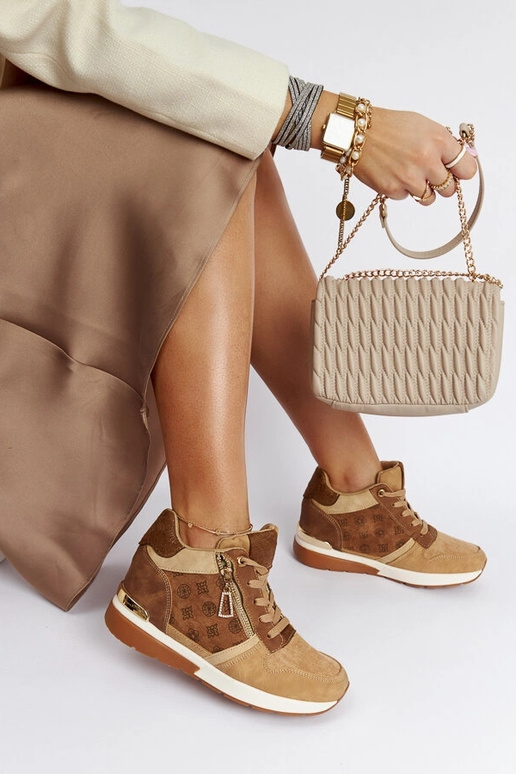 Brązowe sneakersy na koturnie Knoxville