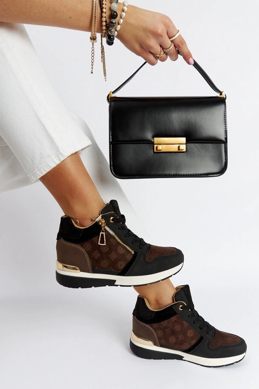 Czarne sneakersy na koturnie Knoxville